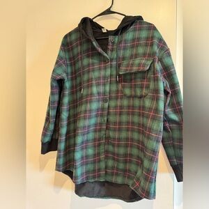 Flannel sweat shirt